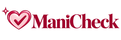 ManiCheck logo with a pink heart and checkmark on a transparent background.