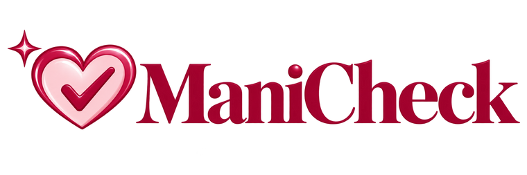 ManiCheck logo with a pink heart and checkmark on a transparent background.